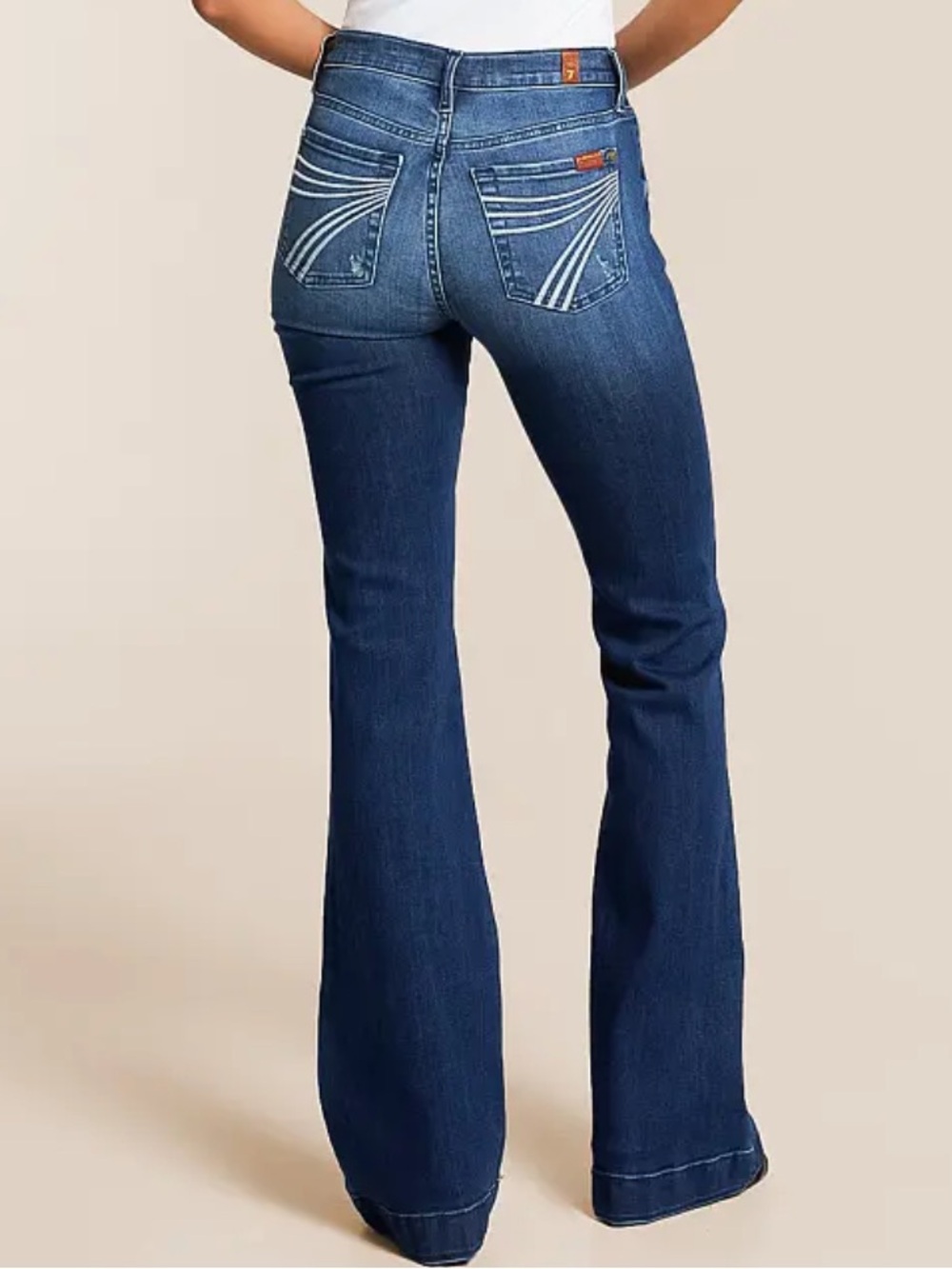 7 For All Mankind Women's Dojo original trouser Blue Flare Jeans size 32